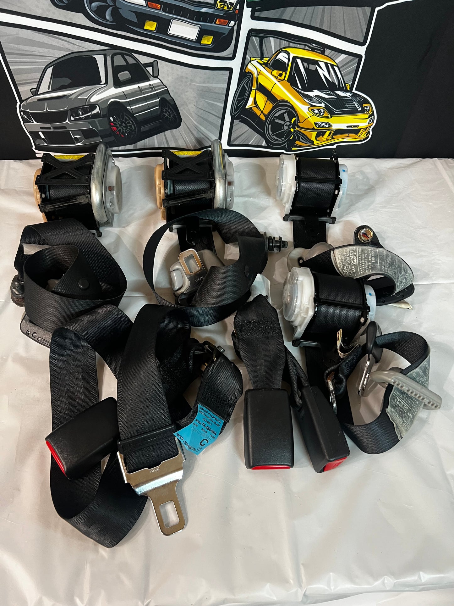MITSUBISHI LANCER Evolution 9 CT9A Full Seat Belt Set.