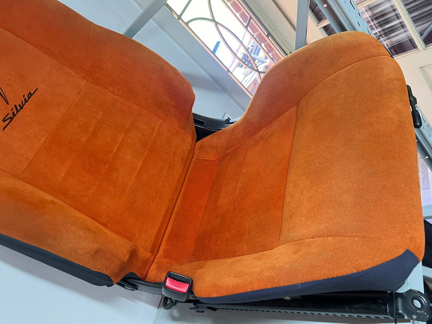 Nissan Silvia S15 Option B RARE (ORANGE) seats with rails (PAIR) suits S15/S14 Models SOLD AS IS. (used)