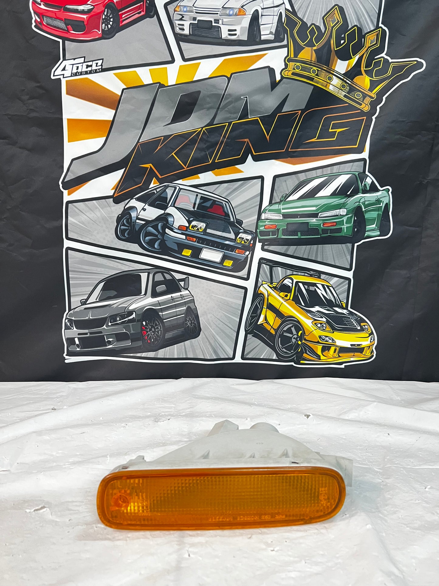NISSAN SILVIA S14 200sx ZENKI FRONT BAR INDICATOR. (Orange) (LH)
