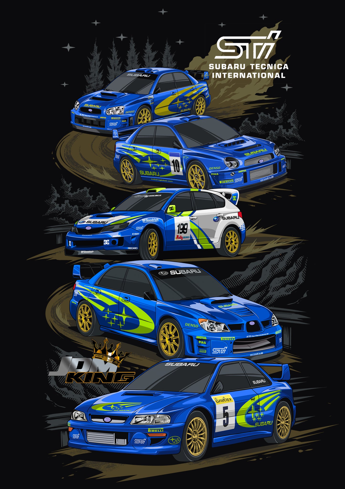 Subaru Sti World Rally Champs         T-Shirt Toddler - Men - Women
