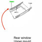Mitsubishi Lancer Evo 1-2-3 genuine rear window upper mould (brandnew)