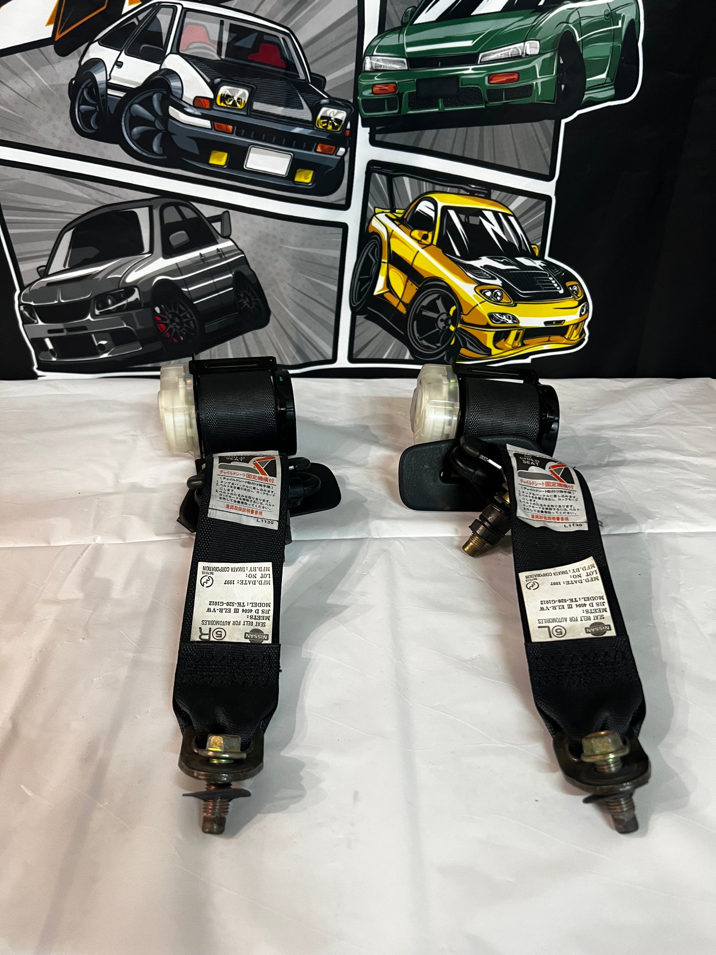 Nissan S14 Silvia Rear Seat Belts.   (no buckles)