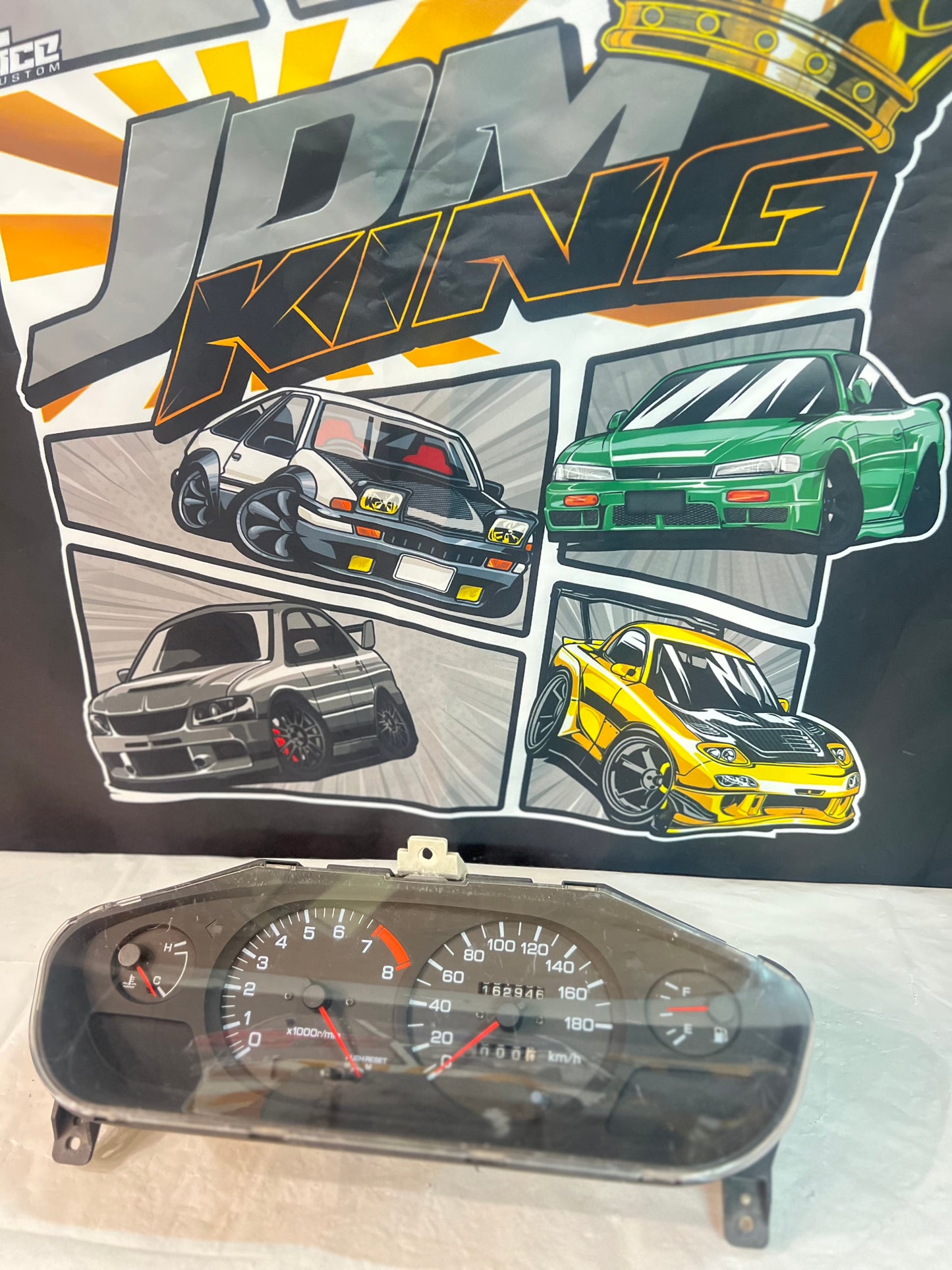 Nissan Silvia S14 200sx Zenki instrument cluster (used) 162946km black face. JDM.