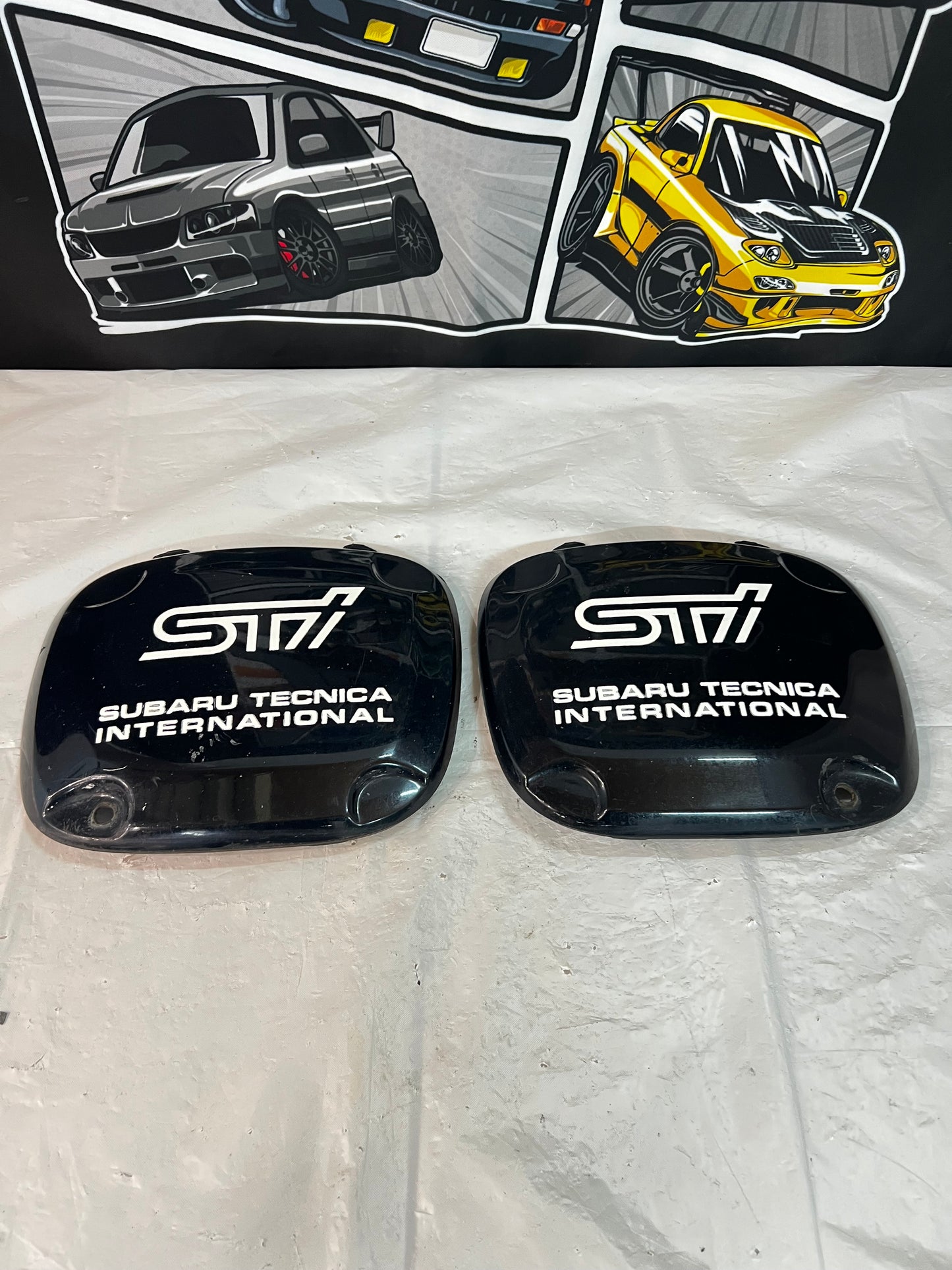 SUBARU IMPREZA WRX STI (GENUINE) BUGEYE FOG LIGHT COVERS (USED) SUITS 01-02 model