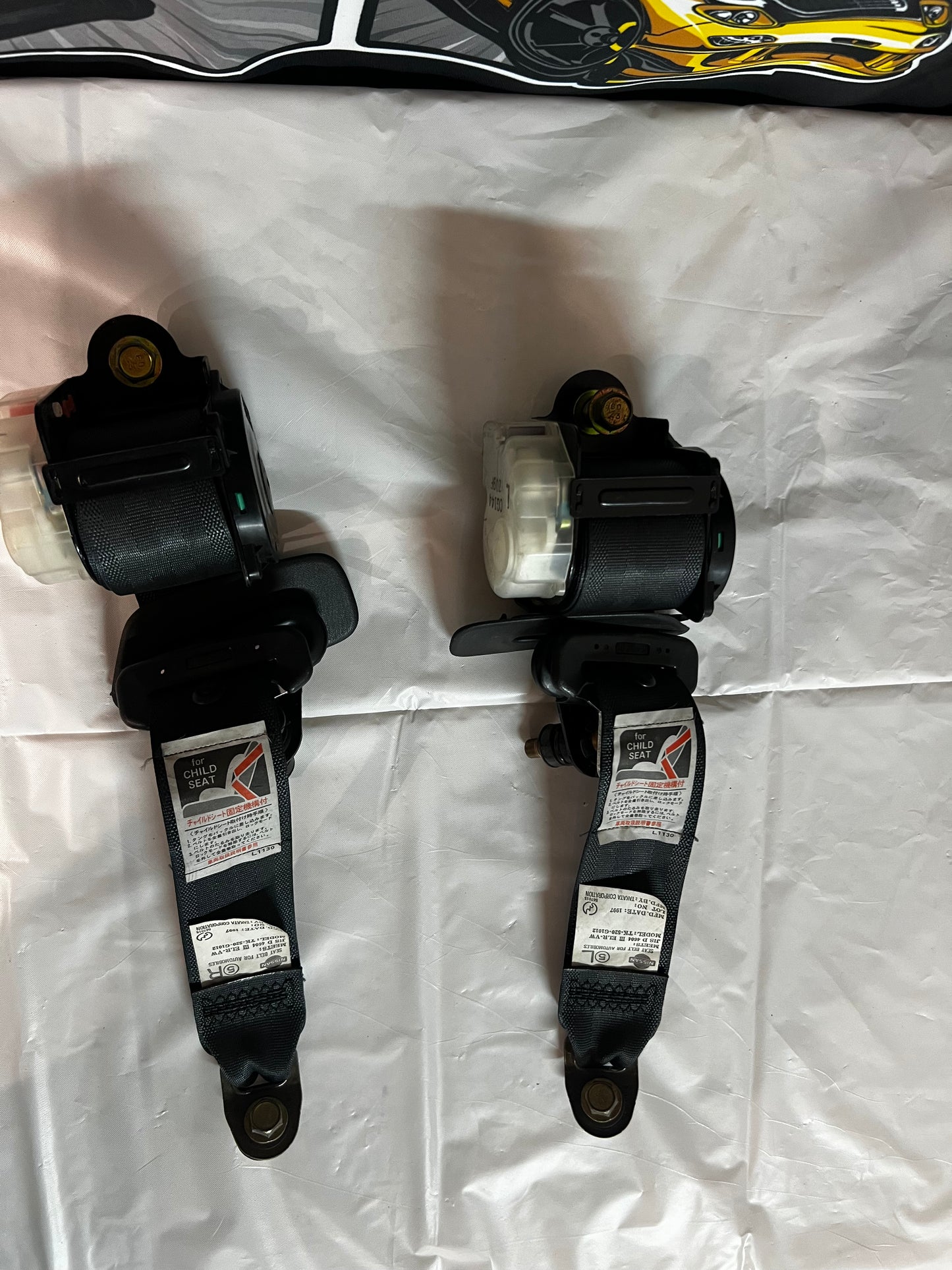 Nissan S14 Silvia Rear Seat Belts.   (no buckles)