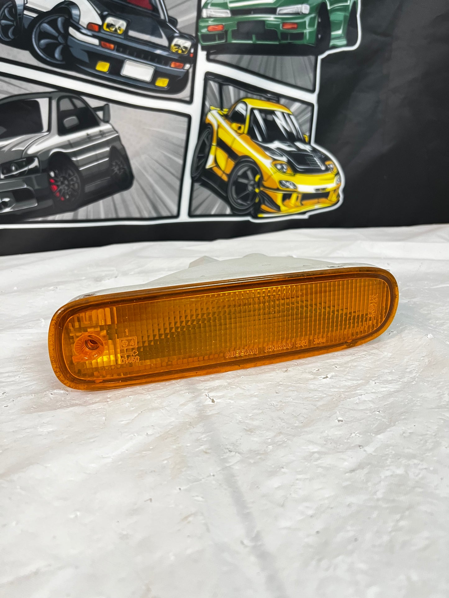 NISSAN SILVIA S14 200sx ZENKI FRONT BAR INDICATOR. (Orange) (LH)