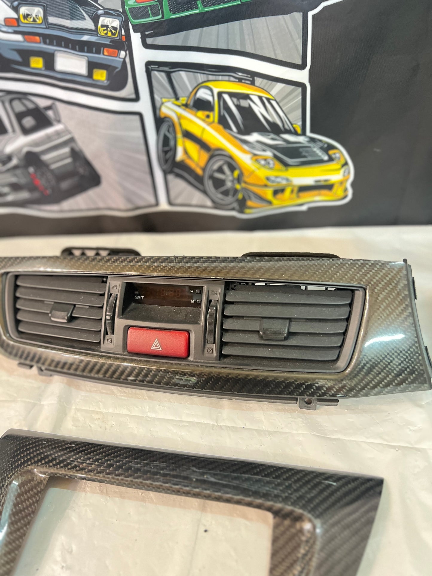 Mitsubishi Lancer Evolution 7/8/9 carbon dash inserts + fascia set (B)