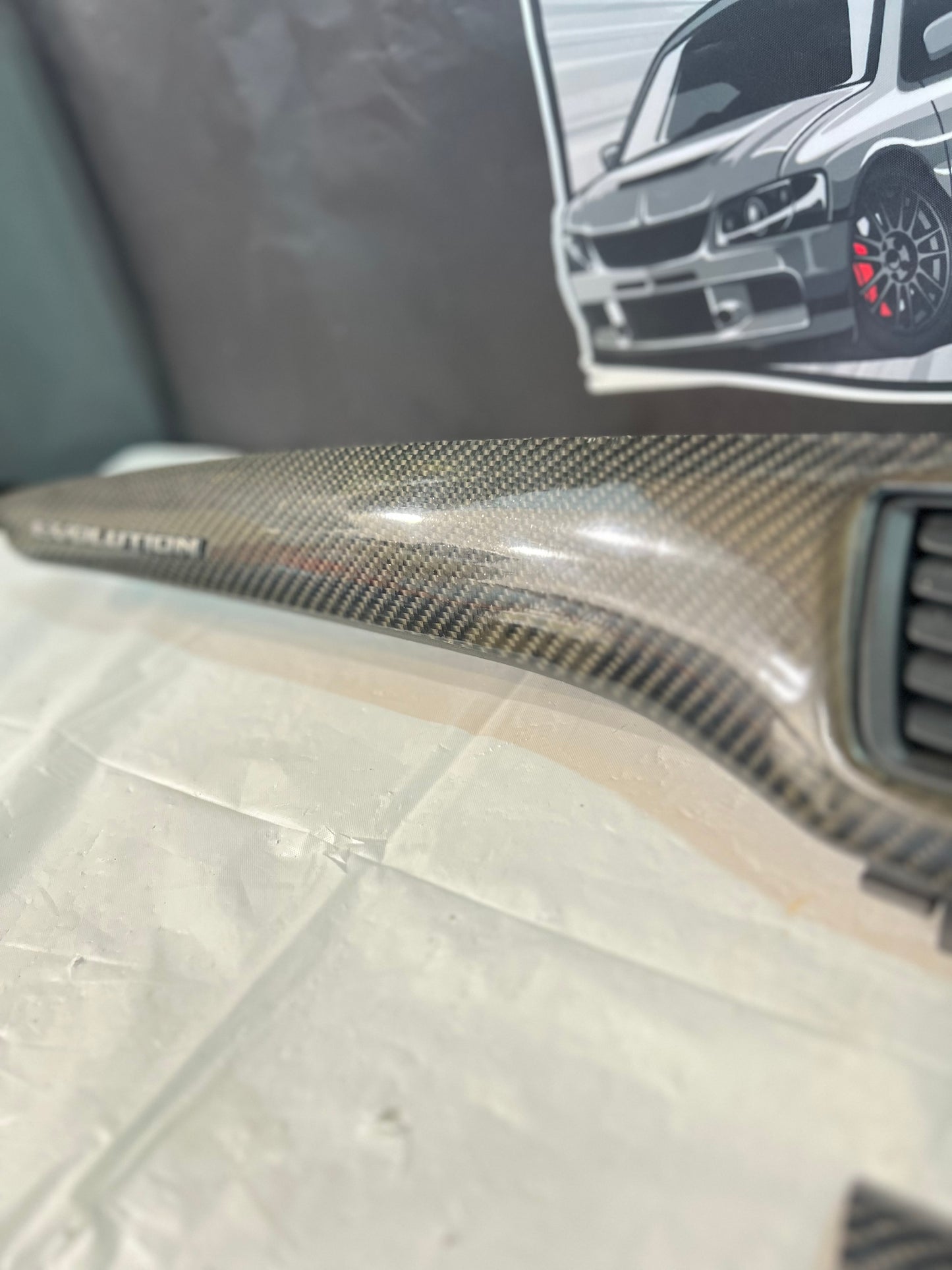 Mitsubishi Lancer Evolution 7/8/9 carbon dash inserts + fascia set (B)