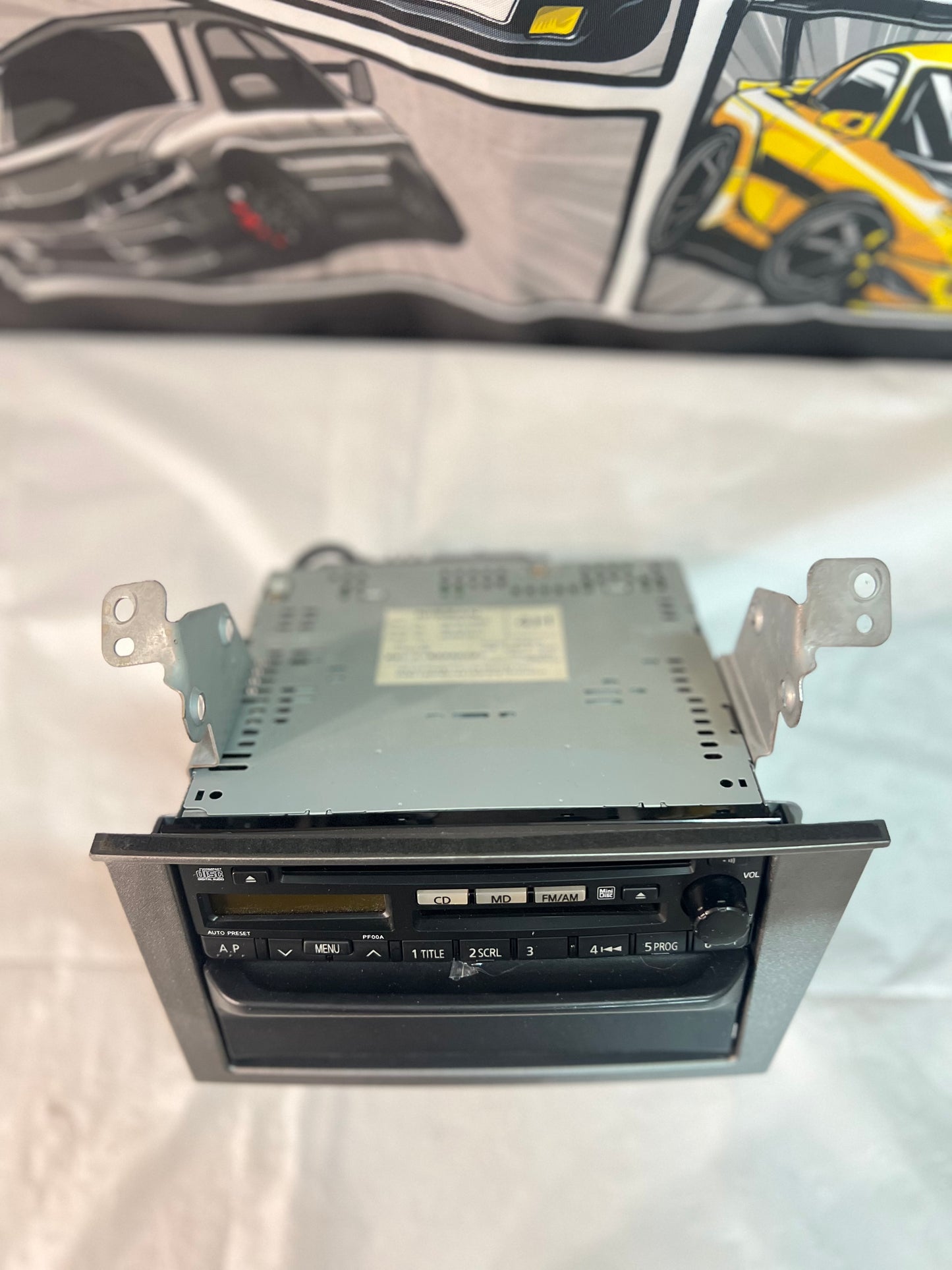 Nissan Skyline Bnr34 oem CD/MD PLAYER + pocket + brackets.