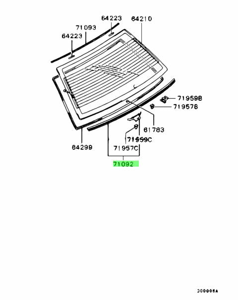 MITSUBISHI LANCER EVOLUTION 7/8/9 CT9A BRAND NEW REAR LOWER WINDOW MOULD MR520295