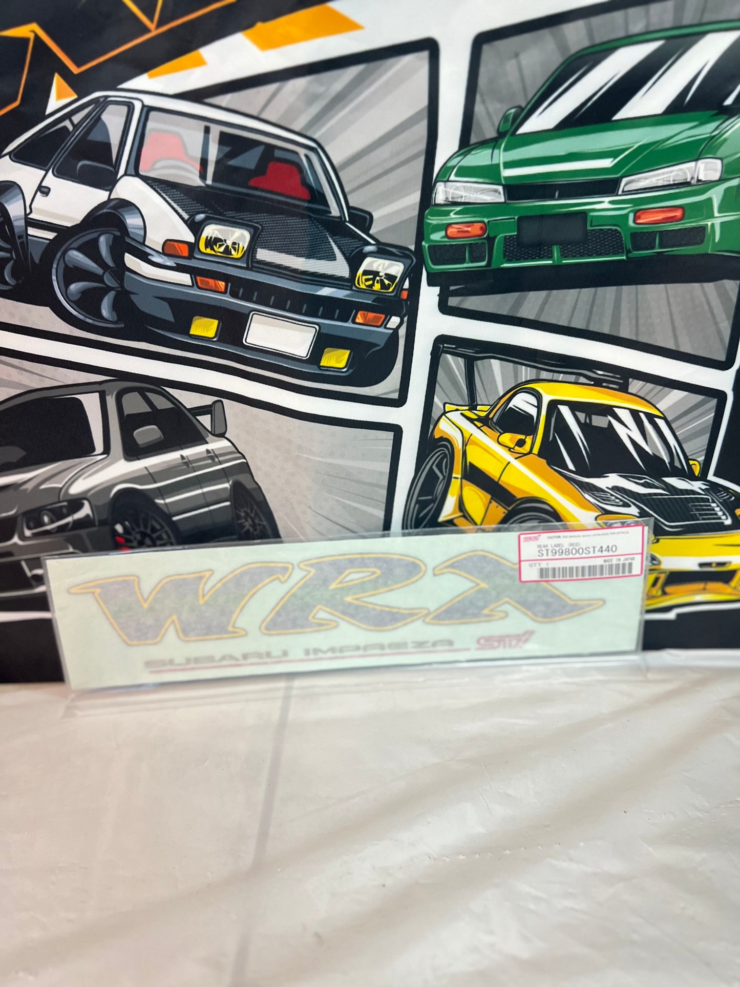 Subaru WRX Sti Gc8 boot decal         (pink sti writing) brand new genuine
