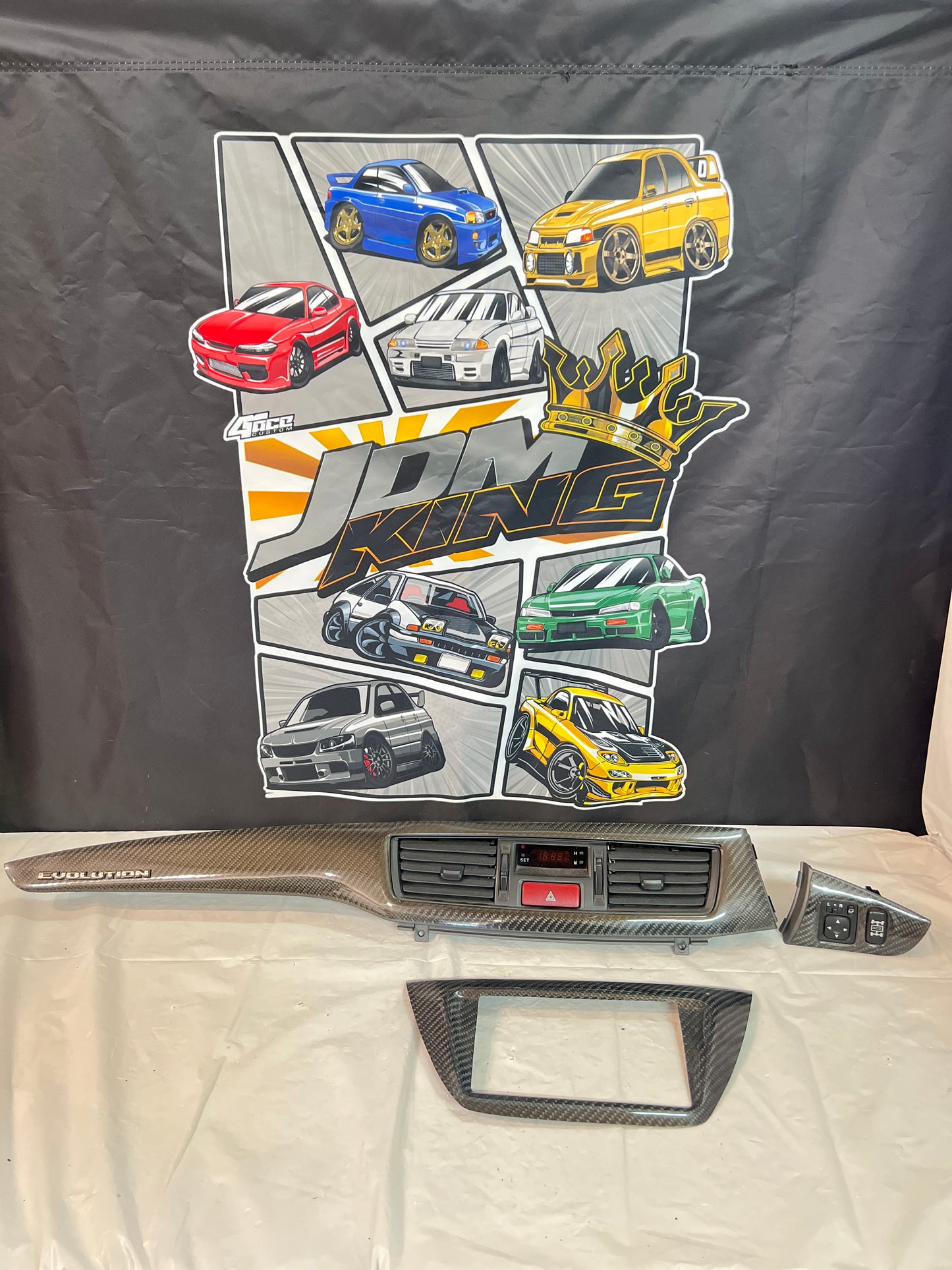 Mitsubishi Lancer Evolution 7/8/9 carbon dash inserts + fascia set (B)