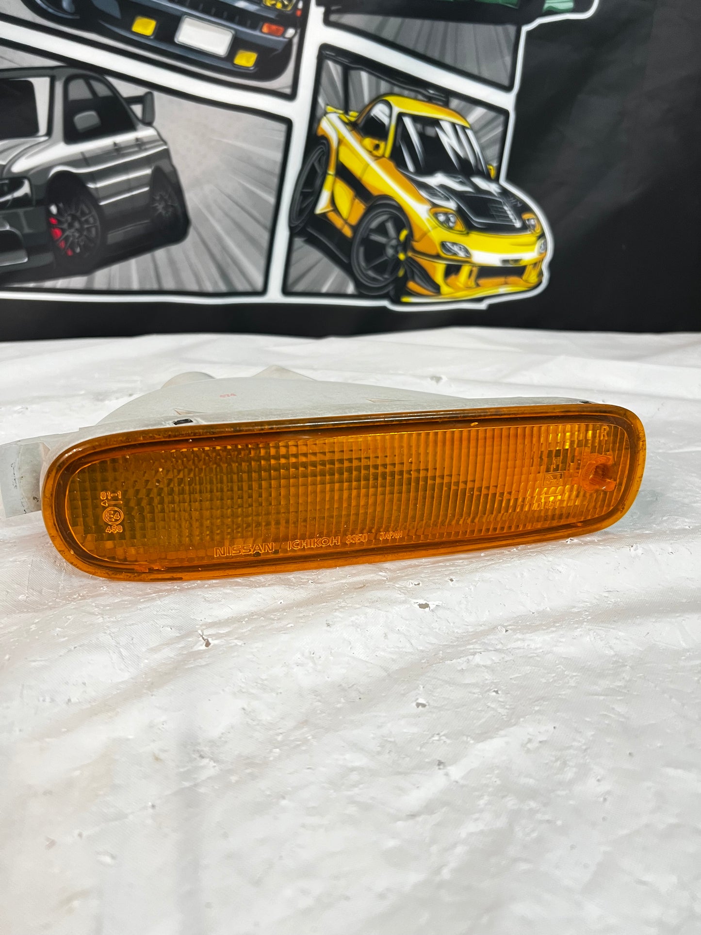 NISSAN SILVIA S14 200sx ZENKI FRONT BAR INDICATOR. (Orange) (RH)