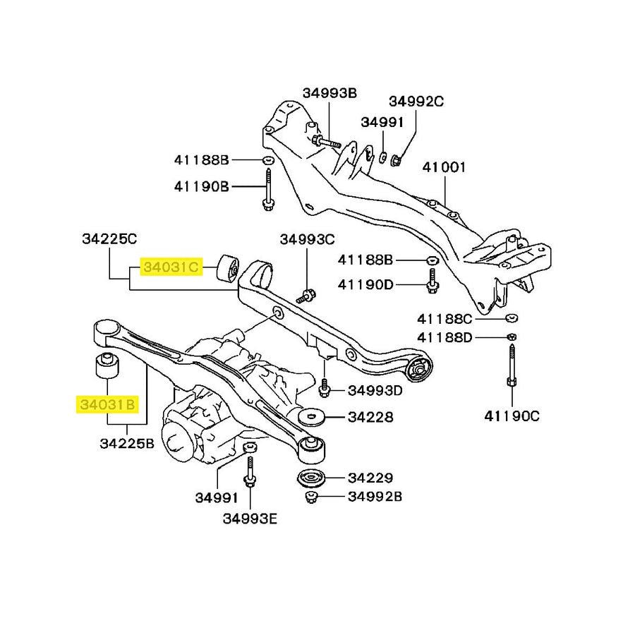Lancer Evolution 4-9 rear diff bush mount kit.