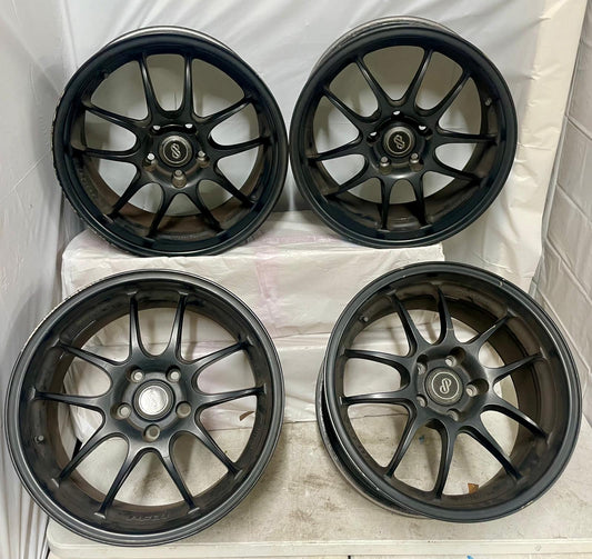ENKEI PF01 WHEELS GENUINE SET 17x9 +35 (USED) 5x114.3