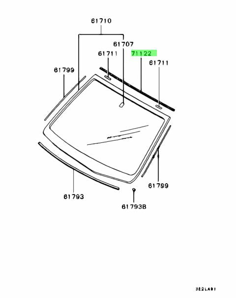 MITSUBISHI LANCER EVOLUTION 7/8/9 CT9A BRAND NEW FRONT TOP WINDSCREEN MOULD MR520285