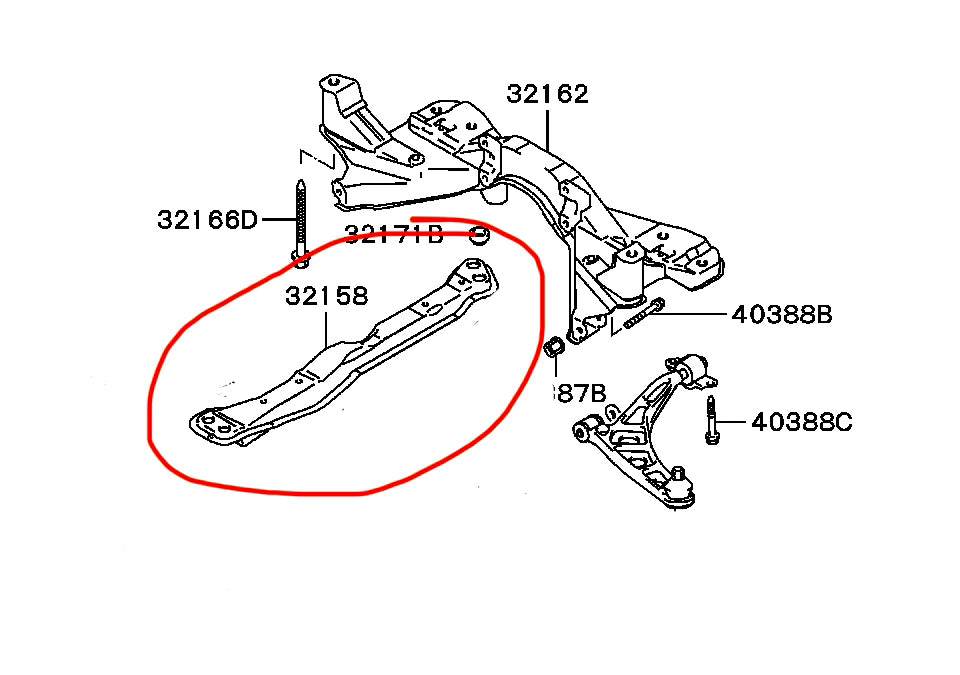 Lancer Evolution 1-2-3 Genuine Used North South bar